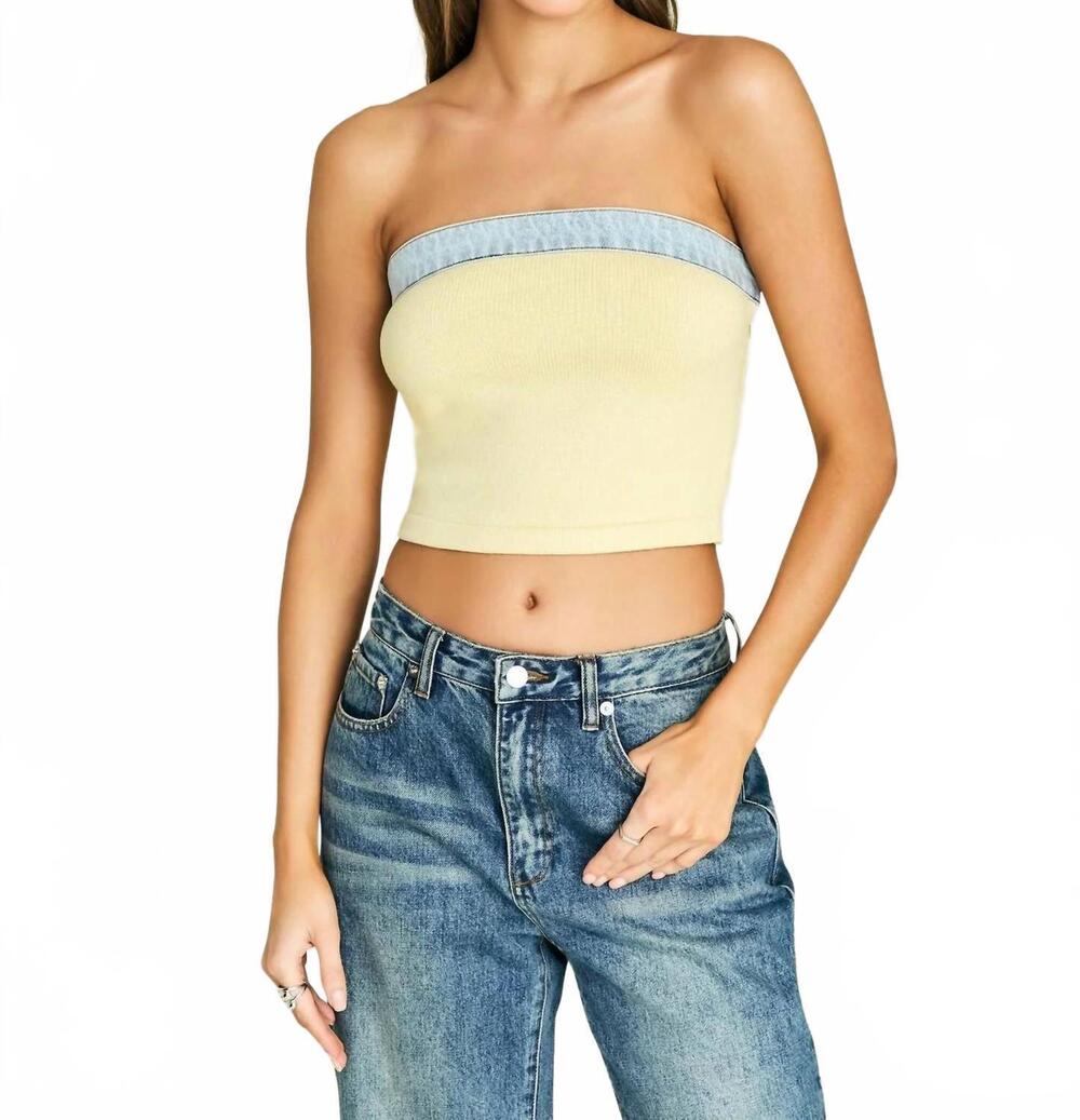NEW SER.O.YA kiki tube top in butter/coastline